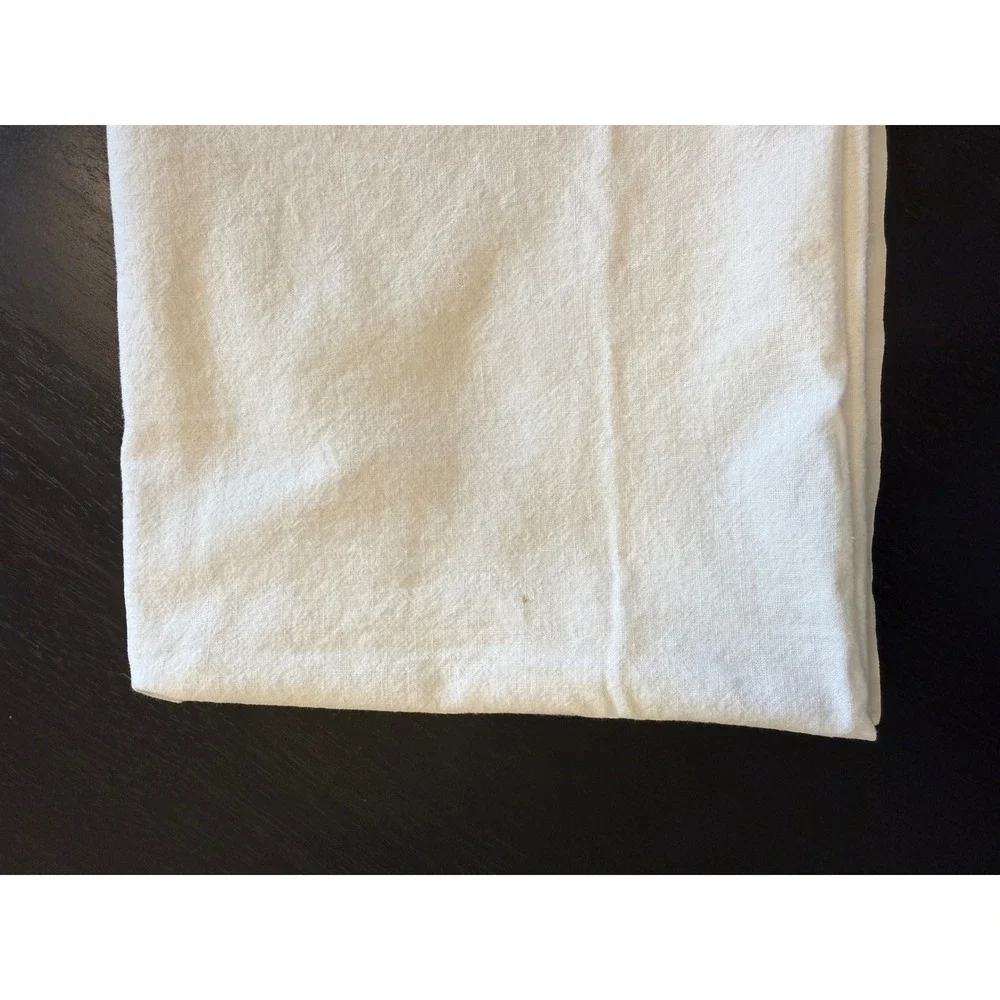 Vintage‎ Poinsetta Embroidered Red Flower Linen Table Runnercloth Napkin Accent